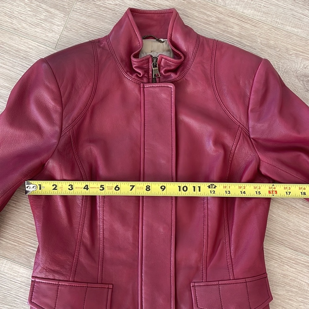 Banana Republic Burgundy Leather Jacket in XS - Picture 14 of 16